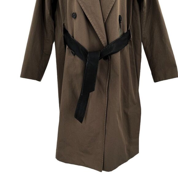 AllSaints All Saints Marlo Mac Trench Coat Belted Long Jacket Button Solid - Picture 6 of 11